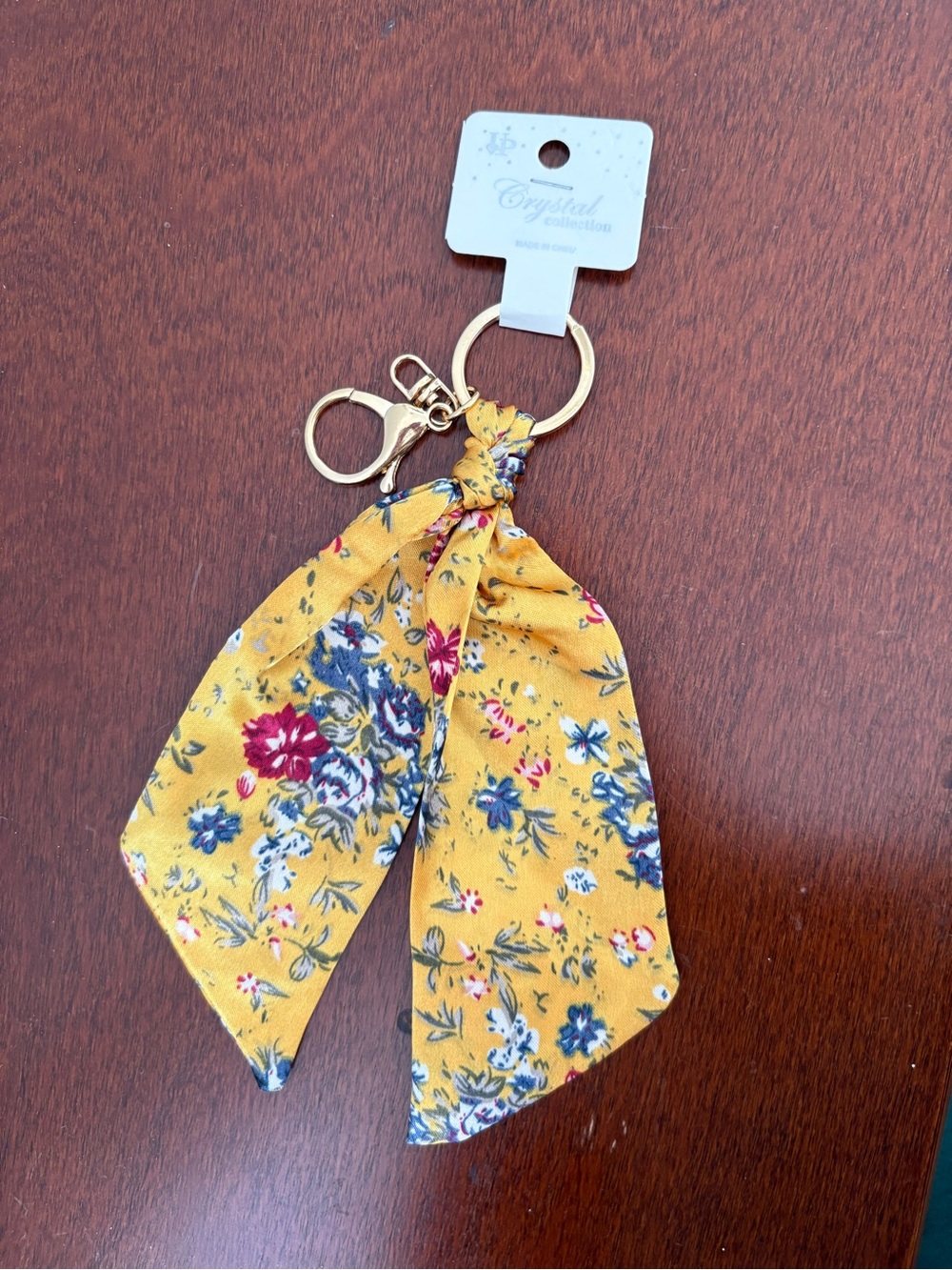 Yellow Floral Scarf Keychain NEW!